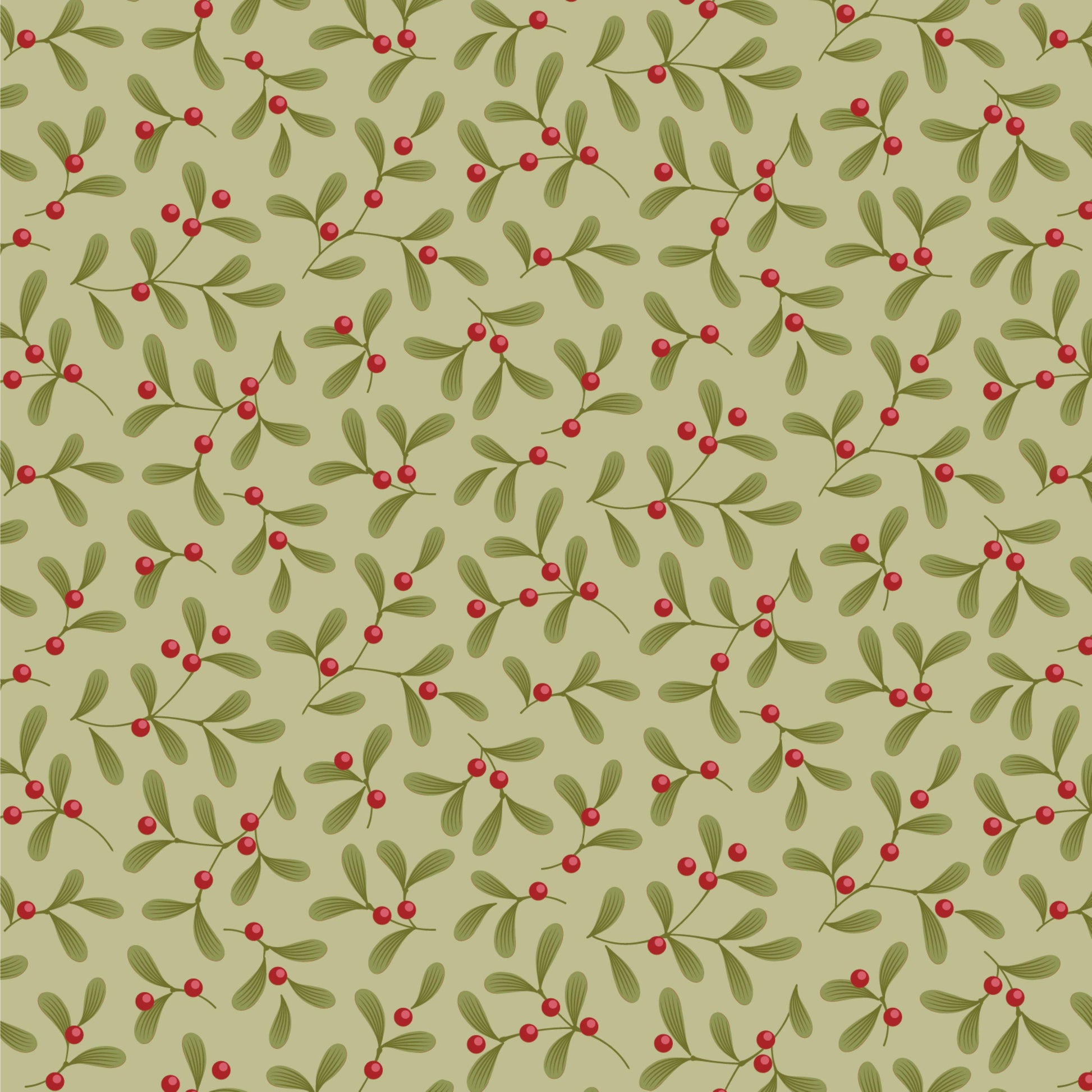 Mistletoe Pistachio Merry Little Christmas Tilda Fabric Tone Finnanger Fabric Fetish