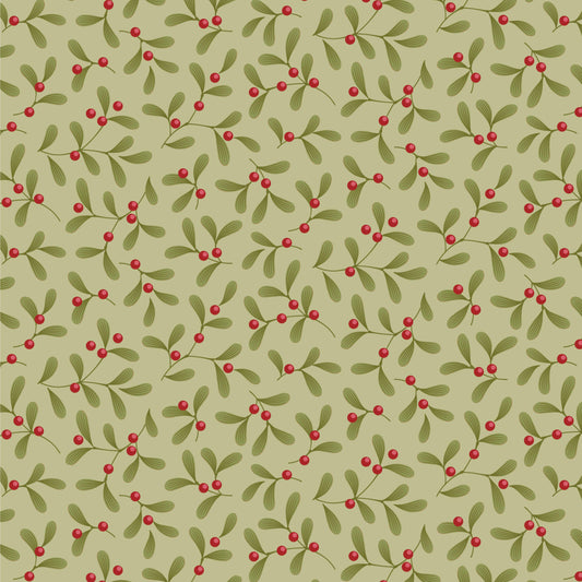 Mistletoe Pistachio Merry Little Christmas Tilda Fabric Tone Finnanger Fabric Fetish
