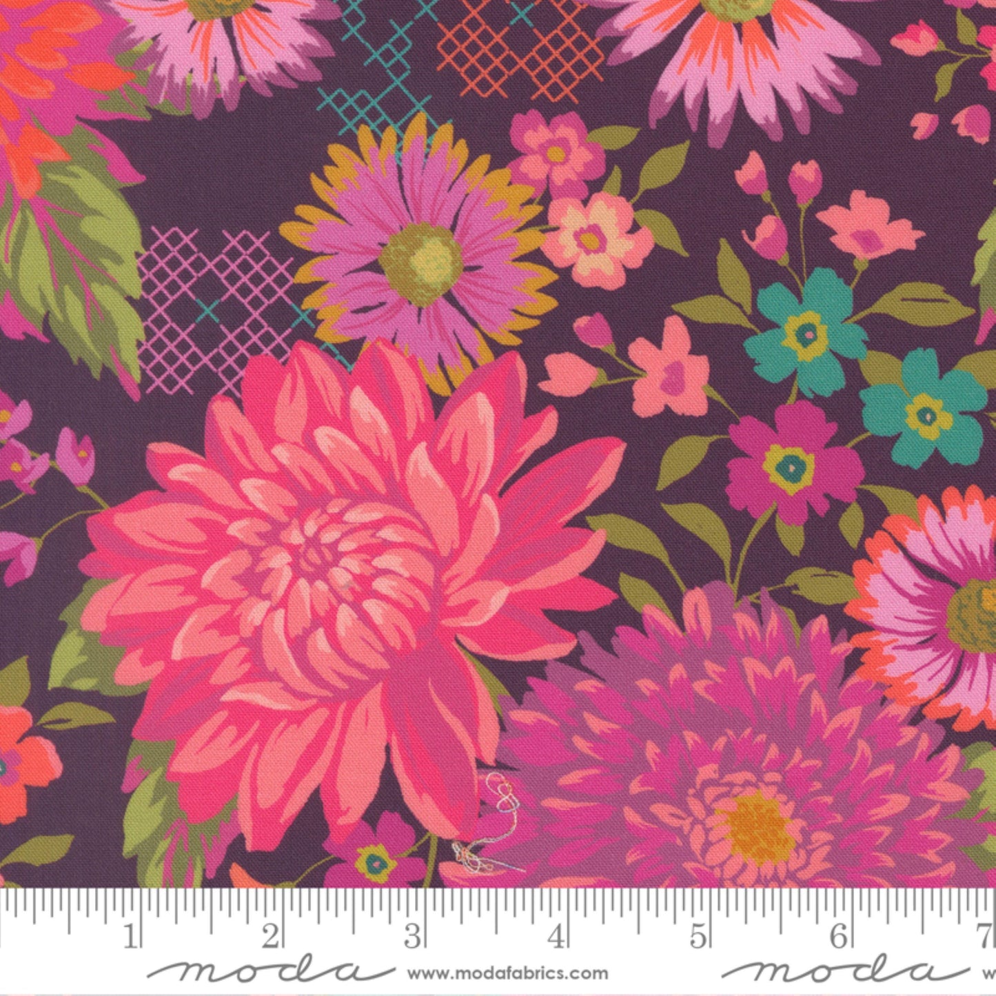 Happy Blooms Plum Parlor Crystal Manning Moda Fabric Fetish