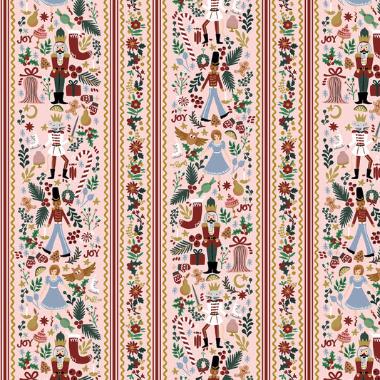 Holly Jolly Nutcracker Blush Gold METALLIC Holiday Classics IV Anna Bond Rifle Paper Co Basics Cotton + Steel Fabric Fetish