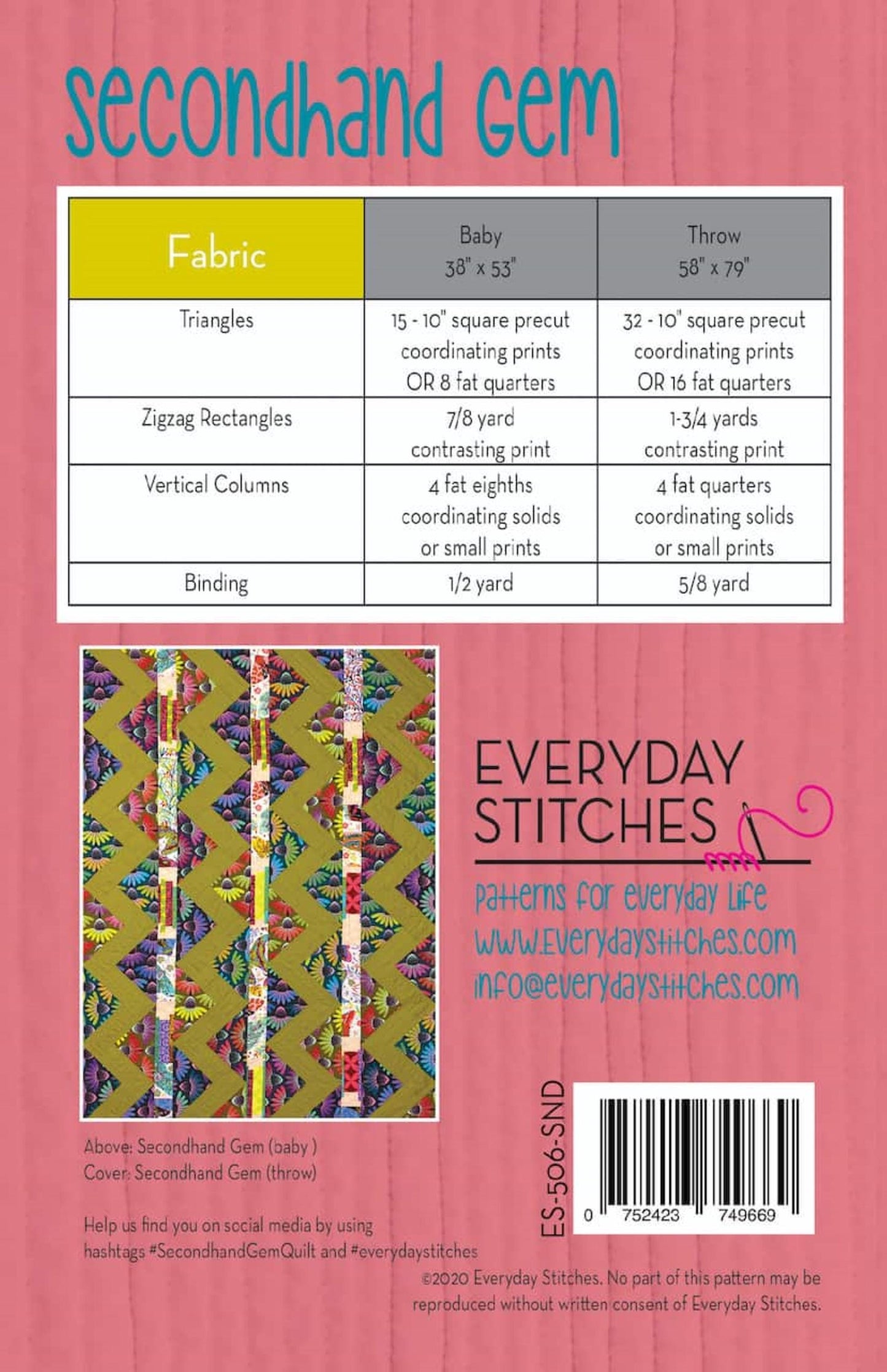 Secondhand Gem Quilt - Everyday Stiches