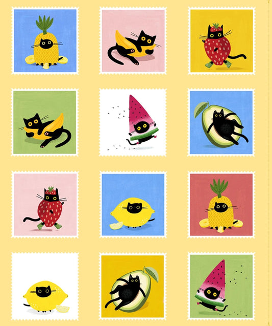 Furruit Cocktail PANEL 36" Wide Furruit Cocktail Leeza Hernandez Leezaworks Dear Stella Fabric Fetish