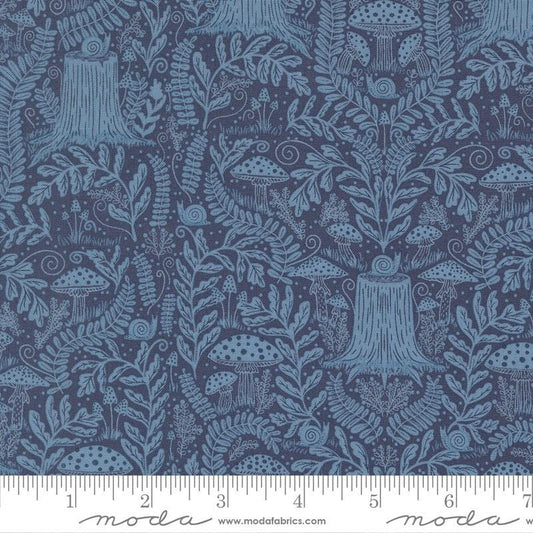 Mushroom Landscape Dusk Night Owl Gingiber Moda Fabric Fetish