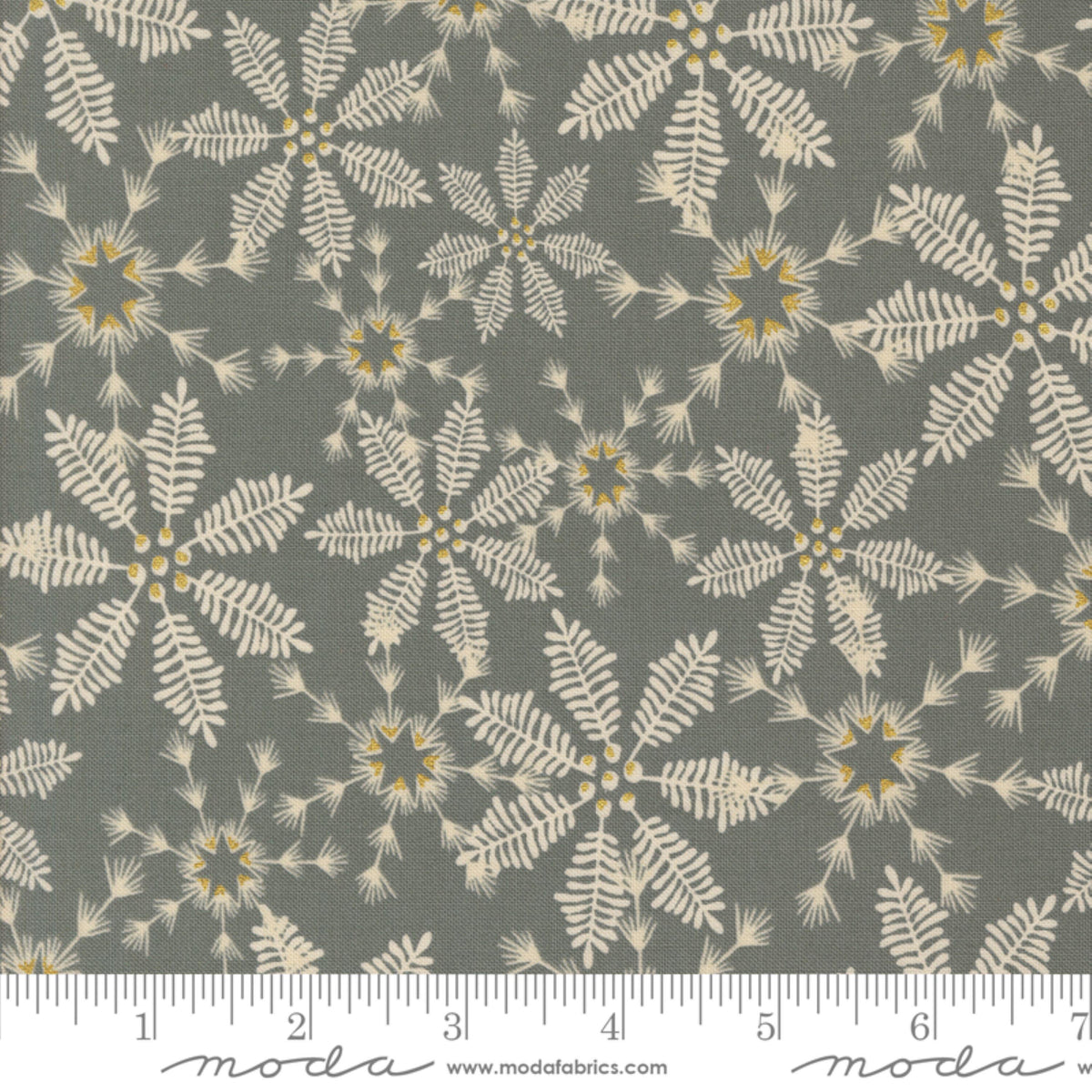 Snowy Lace Fog GOLD METALLIC Old World Yuletide Fancy That Design House Moda Fabric Fetish