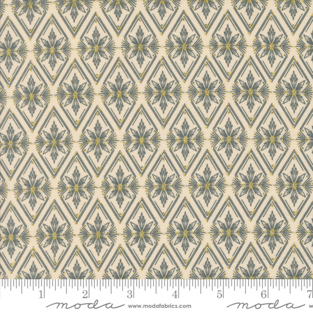 Twinkle Eggshell GOLD METALLIC Old World Yuletide Fancy That Design House Moda Fabric Fetish