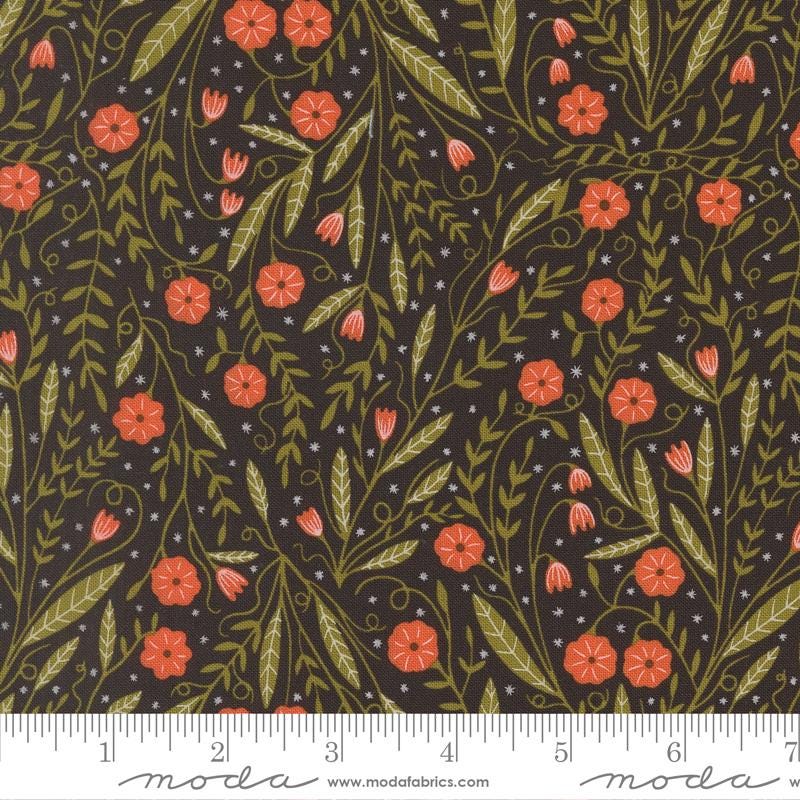 Woodland Floral Midnight Night Owl Gingiber Moda Fabric Fetish
