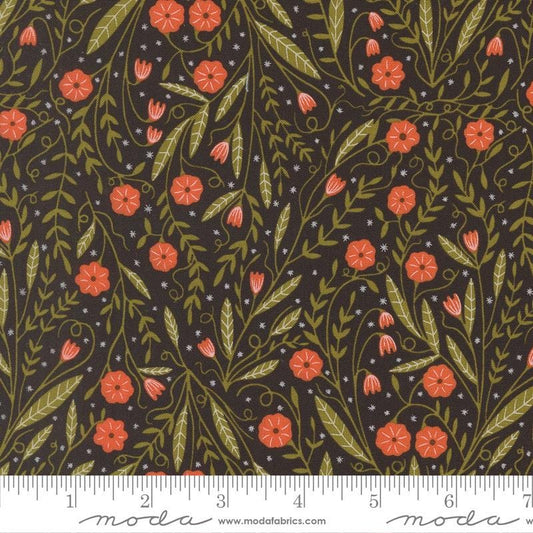 Woodland Floral Midnight Night Owl Gingiber Moda Fabric Fetish