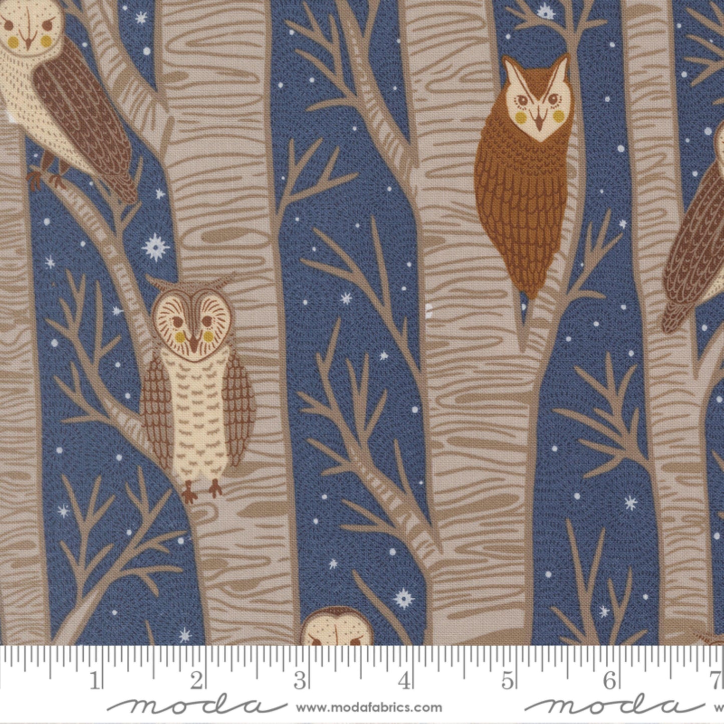 Owls Dusk Night Owl Gingiber Moda Fabric Fetish