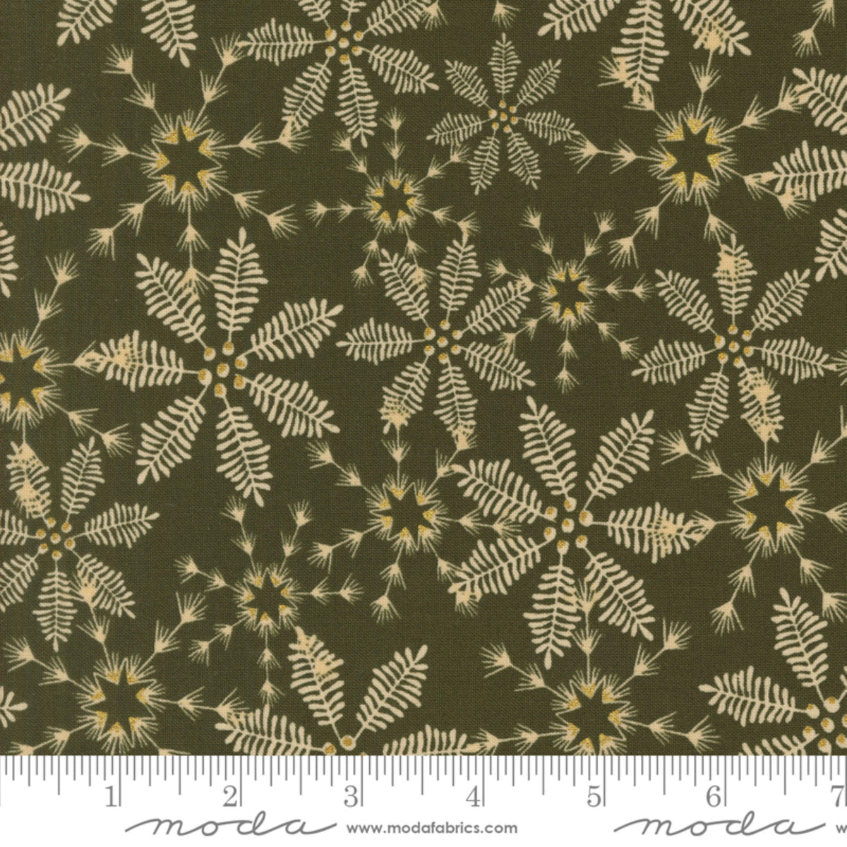 Snowy Lace Pine GOLD METALLIC Old World Yuletide Fancy That Design House Moda Fabric Fetish