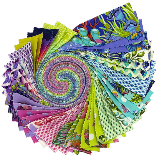 Floral Reef - 40 Pc 2.5 Inch Designer Roll Bundle - Tula Pink - FreeSpirit Fabrics