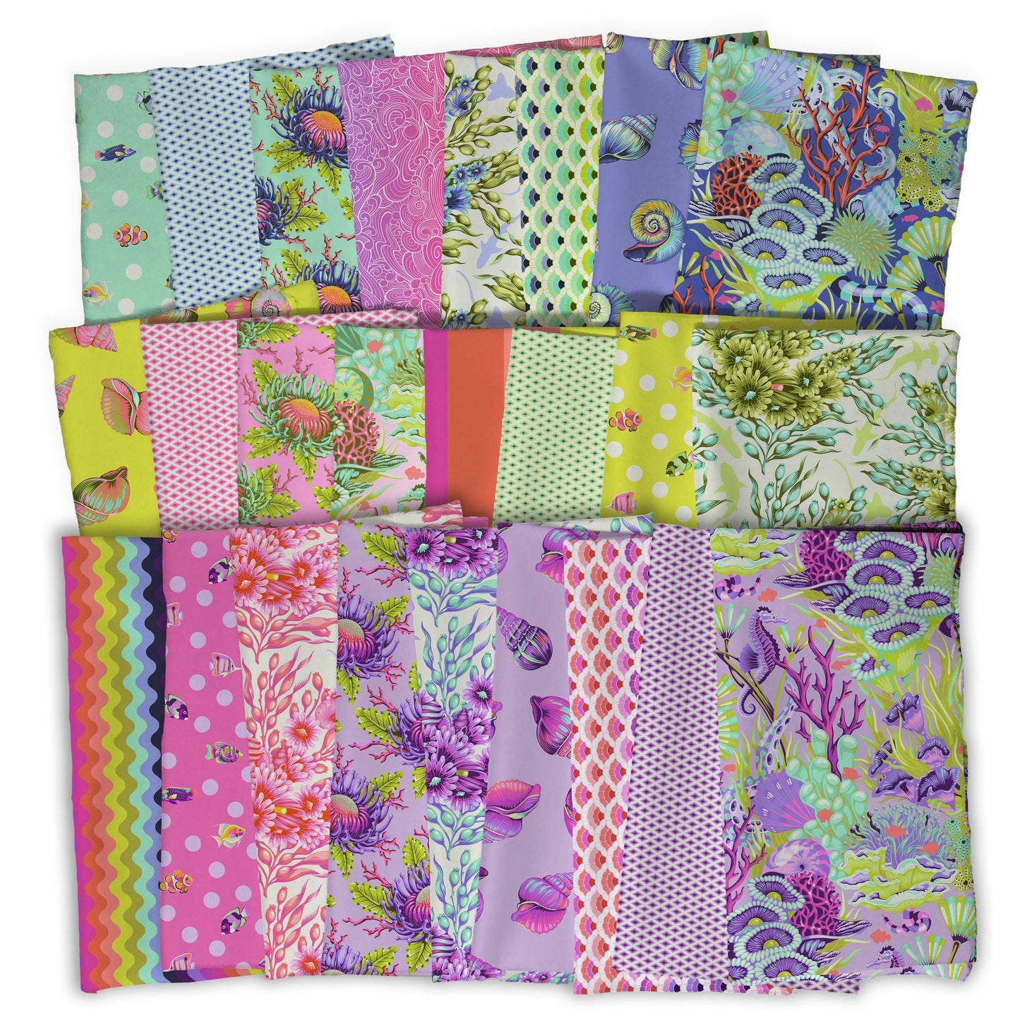 Floral Reef - 40 Pc 2.5 Inch Designer Roll Bundle - Tula Pink - FreeSpirit Fabrics