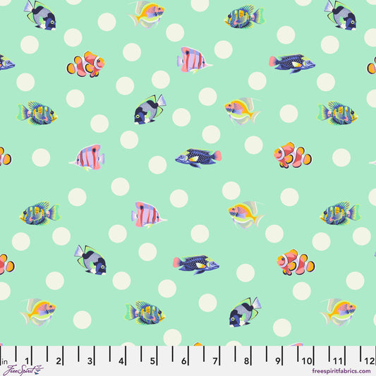 School Crossing Seafoam Floral Reef Tula Pink Freespirit Fabrics Fabric Fetish