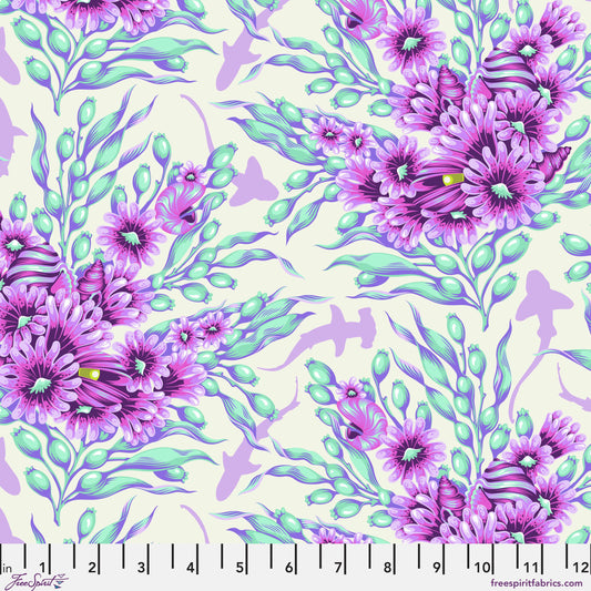 Shadow Sharks Ultraviolet Floral Reef Tula Pink Freespirit Fabrics Fabric Fetish