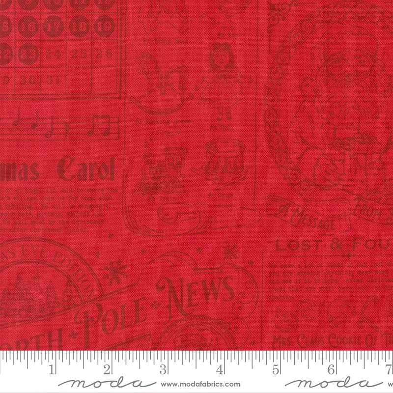 North Pole News Poinsettia Holiday Cheer Stacy Iest Hsu Moda Fabric Fetish