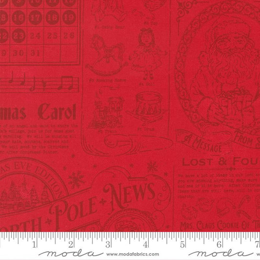 North Pole News Poinsettia Holiday Cheer Stacy Iest Hsu Moda Fabric Fetish