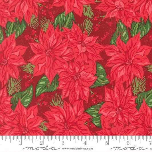 Vintage Poinsettia Cardinal Holiday Cheer Stacy Iest Hsu Moda Fabric Fetish