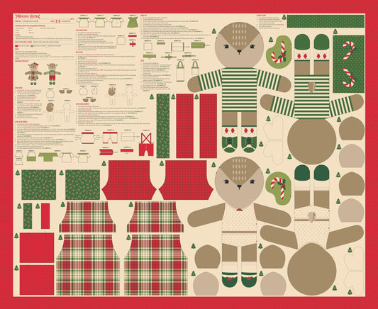 Stuffies Cut and Sew Panel Panel 36" x 44" Holiday Cheer Stacy Iest Hsu Moda Fabric Fetish