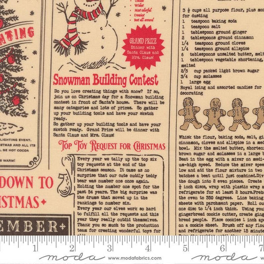North Pole News Natural Midnight Holiday Cheer Stacy Iest Hsu Moda Fabric Fetish