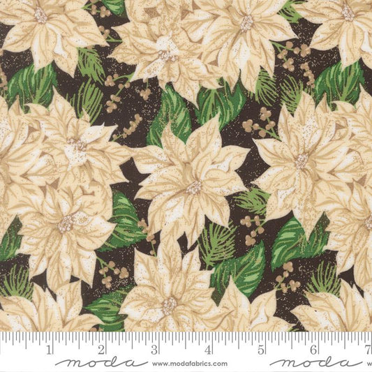 Vintage Poinsettia Midnight White Holiday Cheer Stacy Iest Hsu Moda Fabric Fetish