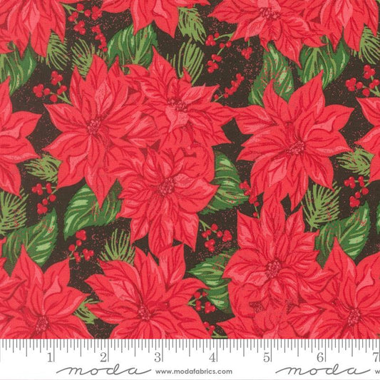 Vintage Poinsettia Midnight Red Holiday Cheer Stacy Iest Hsu Moda Fabric Fetish