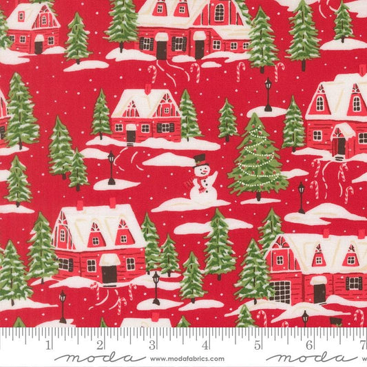 Cardinals Village Poinsettia Holiday Cheer Stacy Iest Hsu Moda Fabric Fetish