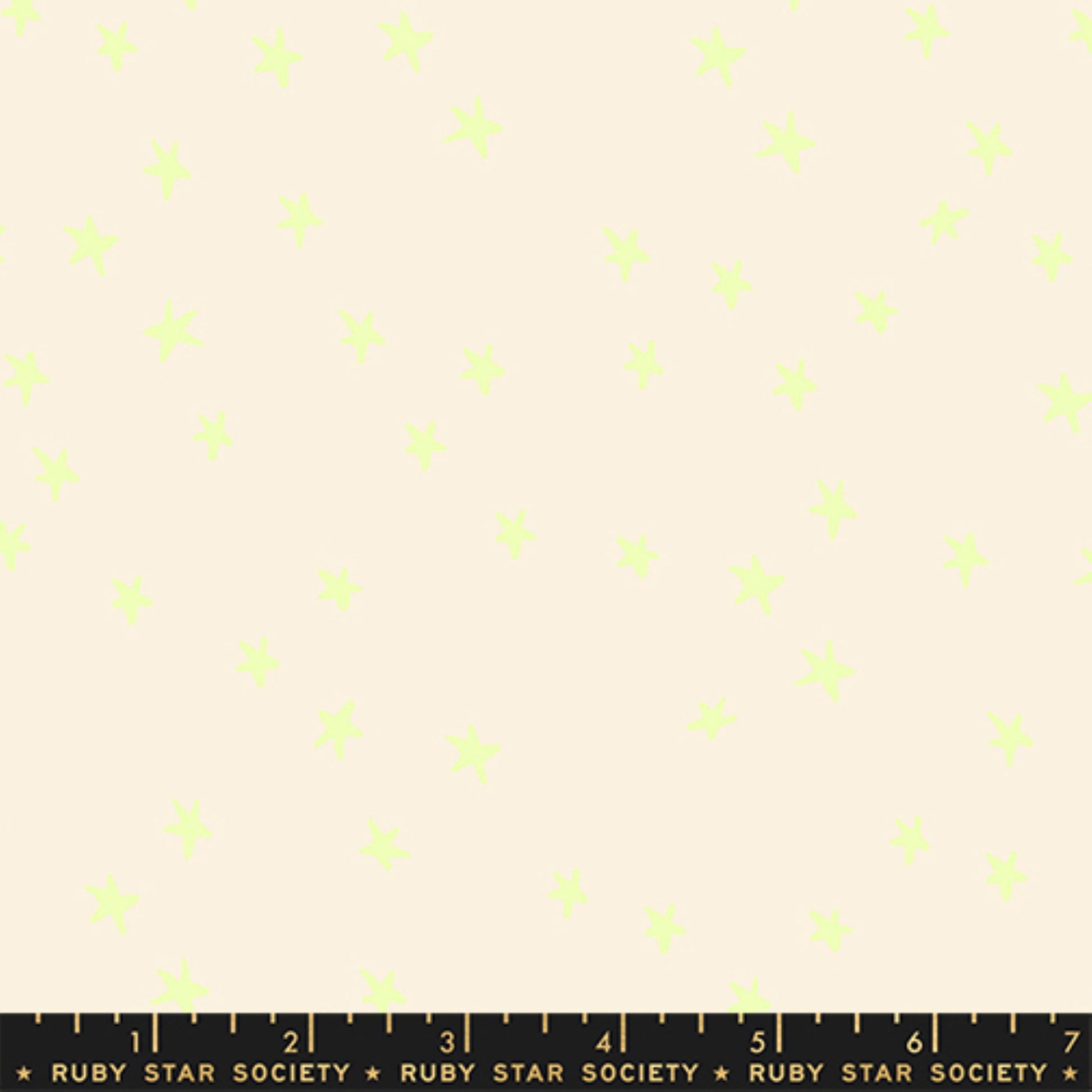 Starry Neon Yellow Halloween Freaky Familiars Ruby Star Society Fabric Moda Fabric Fetish