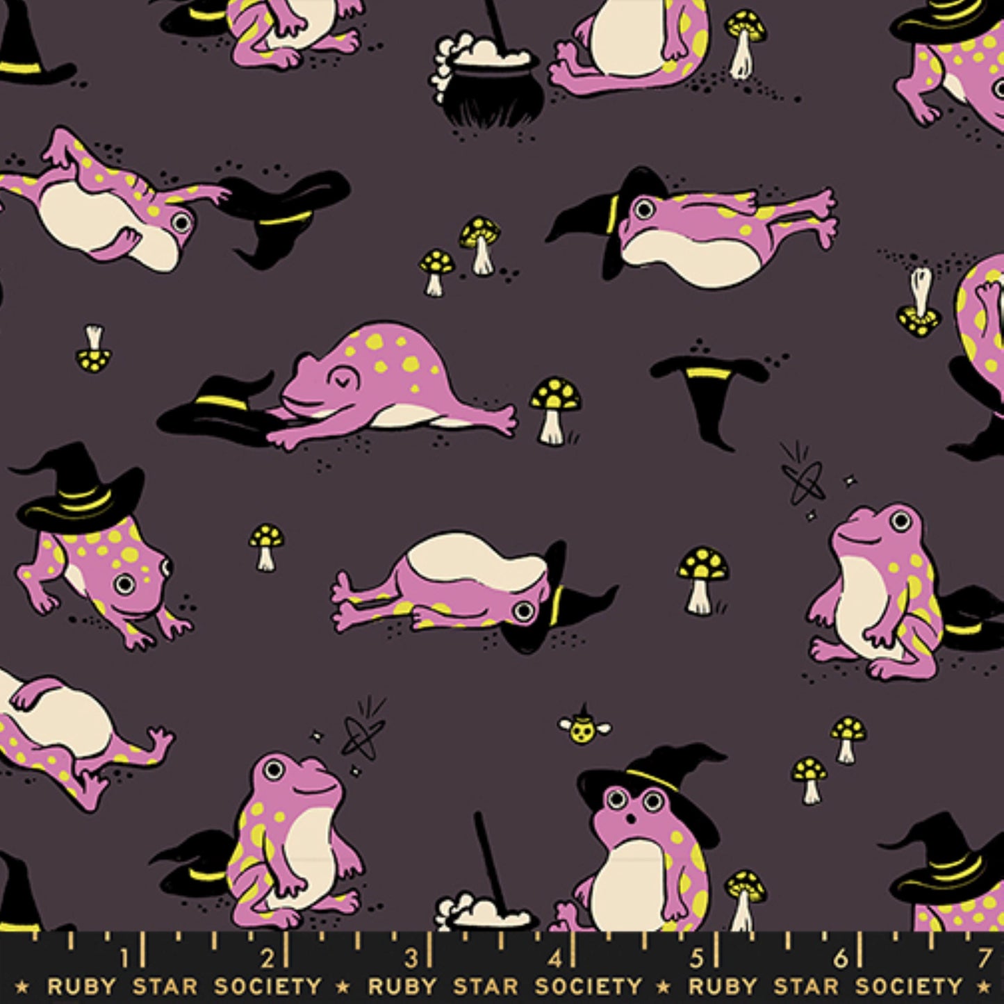 Frogmiliars Eggplant Freaky Familiars Ruby Star Society Fabric Moda Fabric Fetish