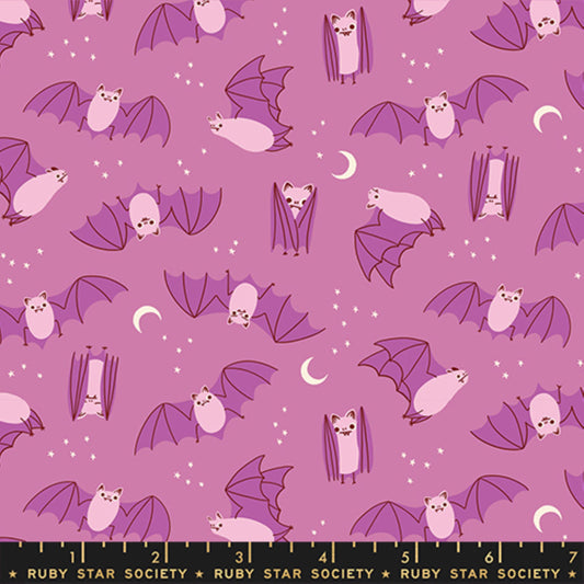 Fat Bats Heliotrope Freaky Familiars Ruby Star Society Fabric Moda Fabric Fetish