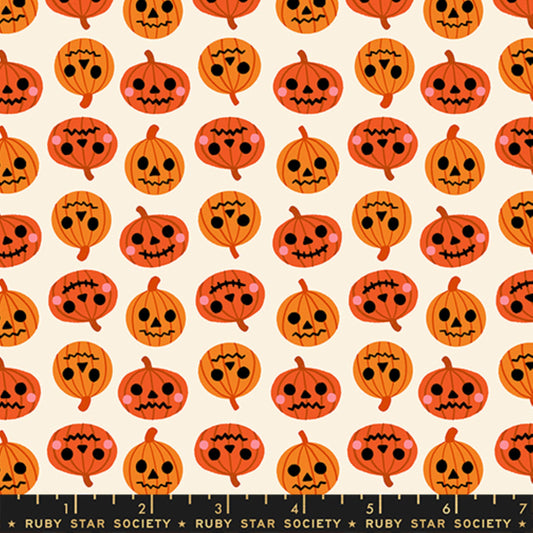Pumpkin Party Orange Freaky Familiars Ruby Star Society Fabric Moda Fabric Fetish