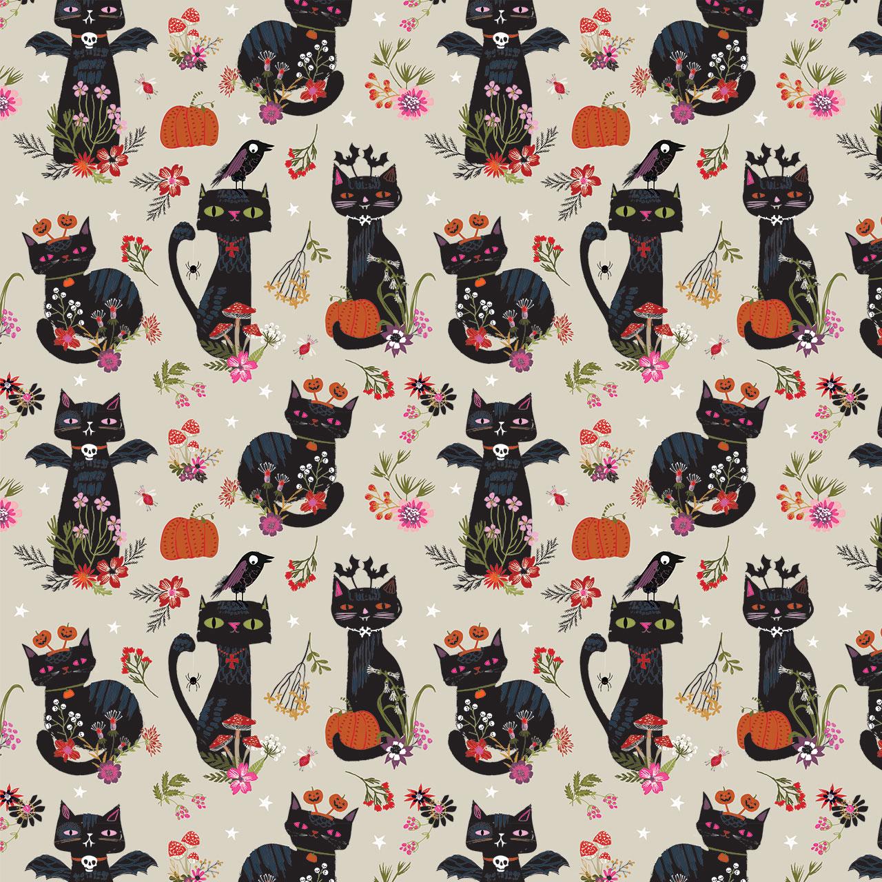 Witchy Whiskers Hocus Pocus Helen Black Thread & Ink Fabric Fetish