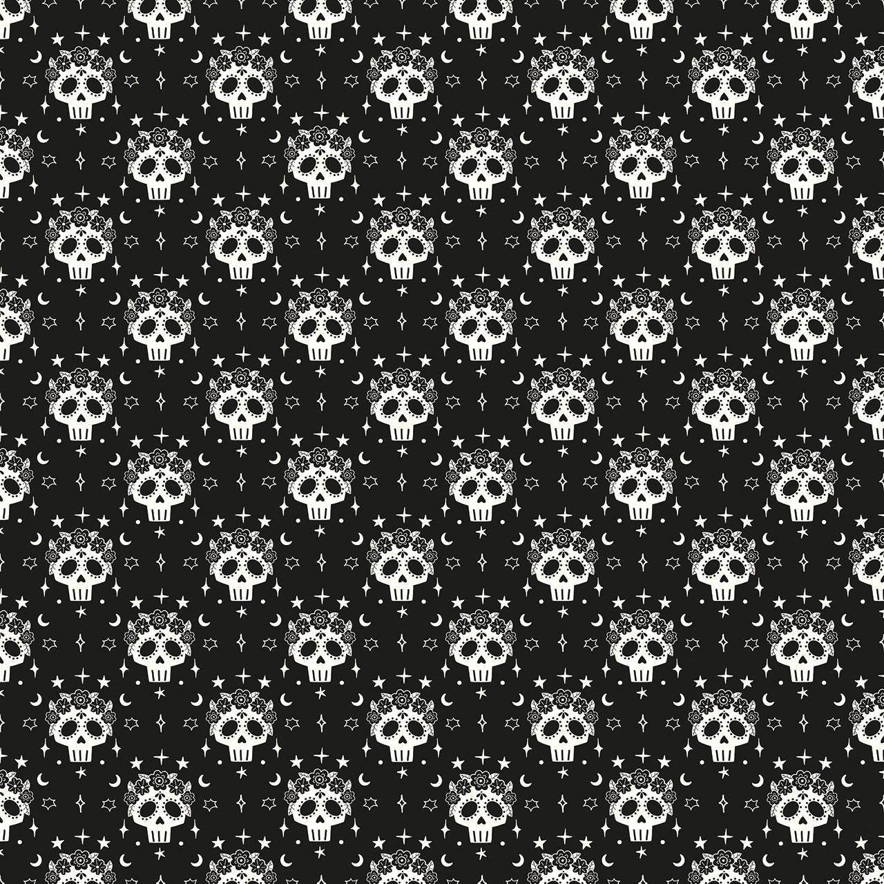 Skulls Midnight Moonlight and Magic Anna Deegan Thread & Ink Fabric Fetish