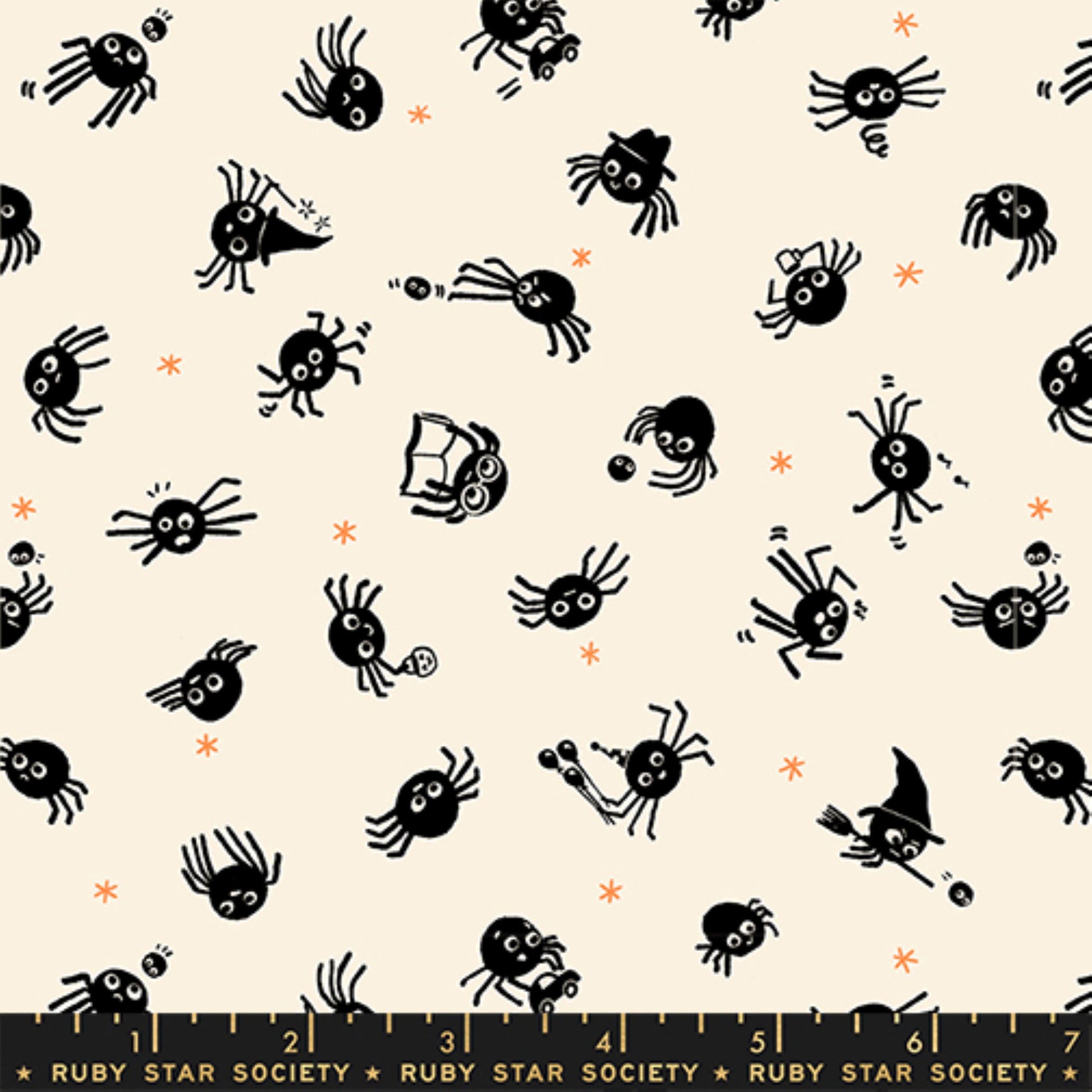 Spiders Natural Freaky Familiars Ruby Star Society Fabric Moda Fabric Fetish