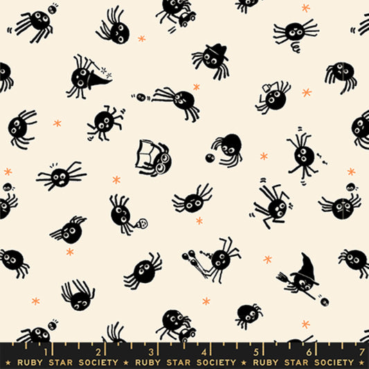 Spiders Natural Freaky Familiars Ruby Star Society Fabric Moda Fabric Fetish