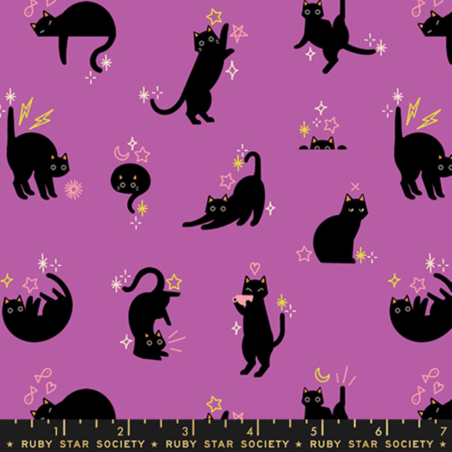 Catwalk Witchy Freaky Familiars Ruby Star Society Fabric Moda Fabric Fetish