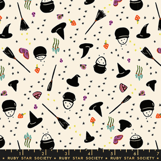 Witchy Woman Natural Freaky Familiars Ruby Star Society Fabric Moda Fabric Fetish