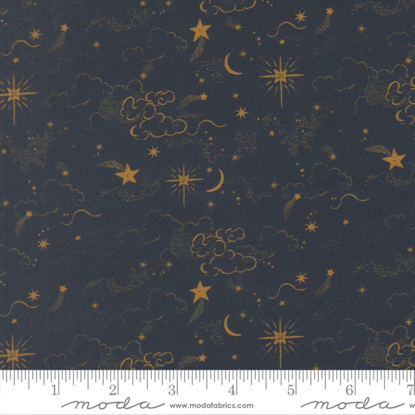 Night Skies Holy Night Silent Night Watercolor Heart Moda Fabric Fetish