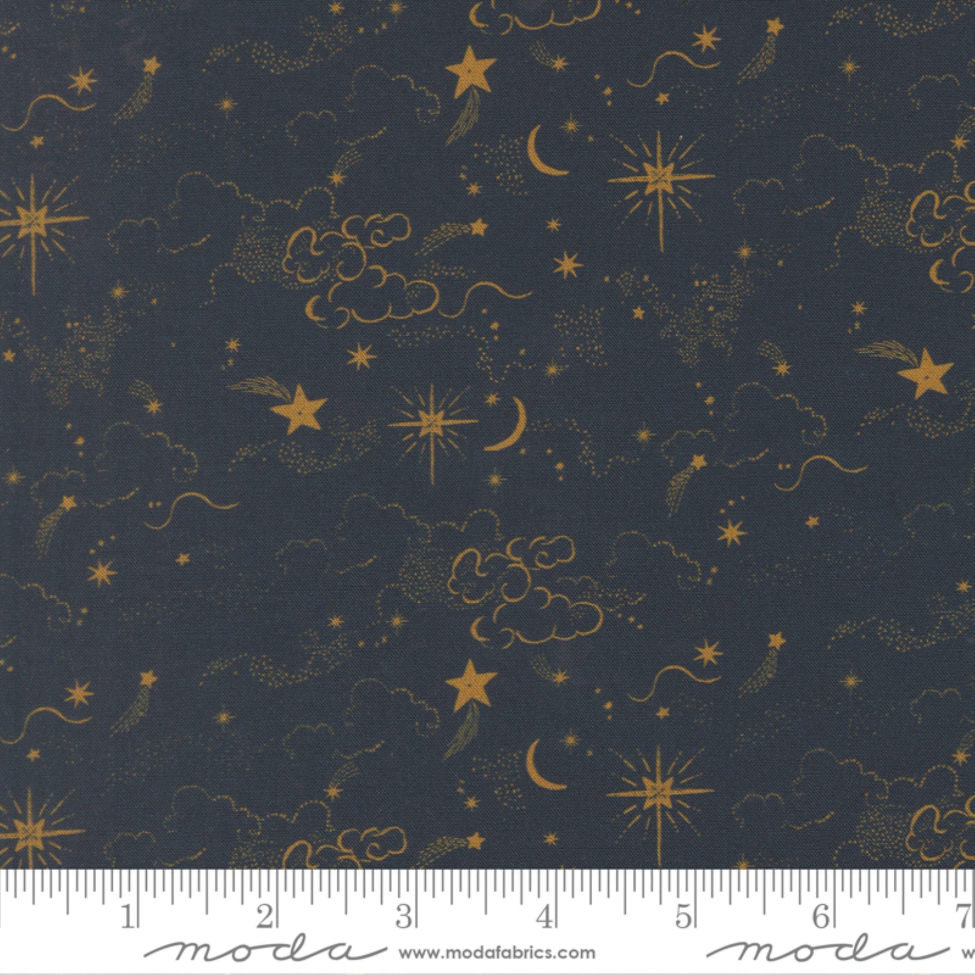 Night Skies Holy Night Silent Night Watercolor Heart Moda Fabric Fetish