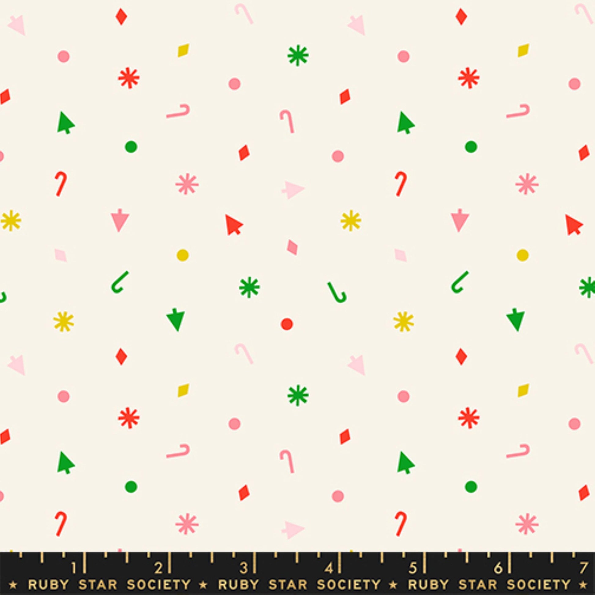 Christmas Confetti Multi Merry Happy Kimberly Kight Ruby Star Society Fabric Moda Fabric Fetish