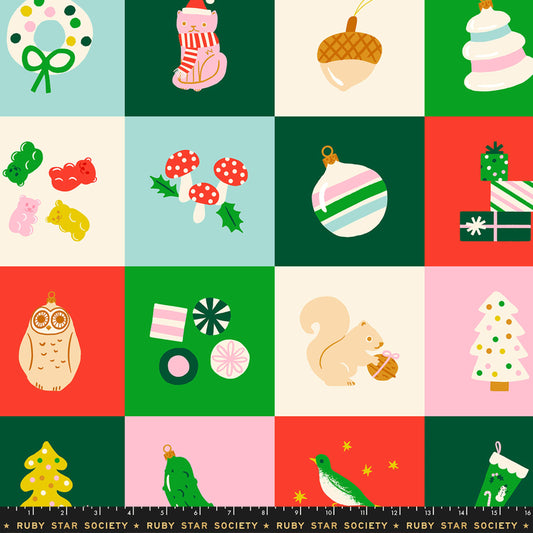 Christmas Lillipop PANEL 36"x44" Merry Happy Kimberly Kight Ruby Star Society Moda Fabric Fetish