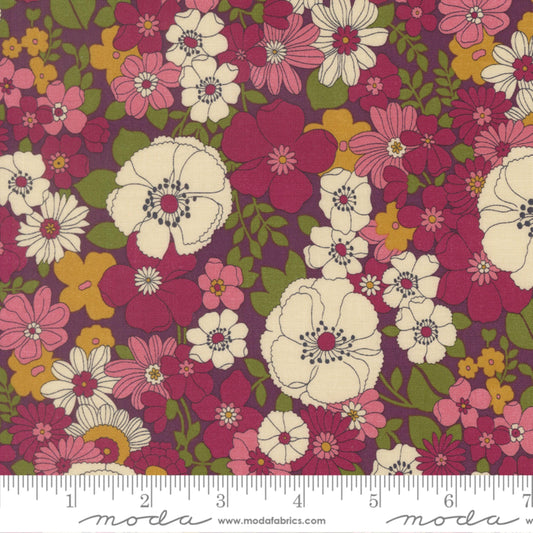 Flower Show Plum Chelsea Garden Moda Fabric Fetish