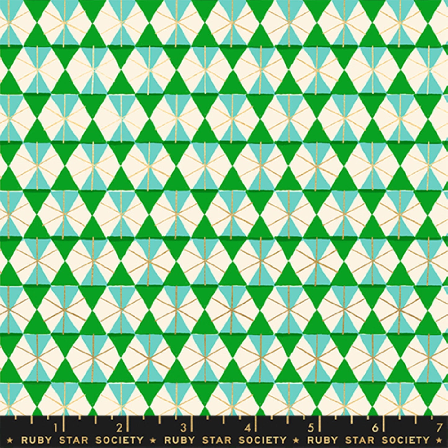 Happy Hexie Verdant Gold METALLIC Merry Happy Kimberly Kight Ruby Star Society Fabric Moda Fabric Fetish