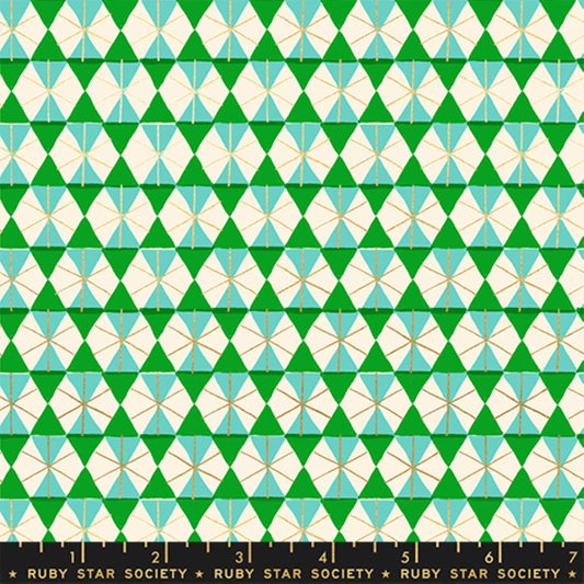 Happy Hexie Verdant Gold METALLIC Merry Happy Kimberly Kight Ruby Star Society Fabric Moda Fabric Fetish