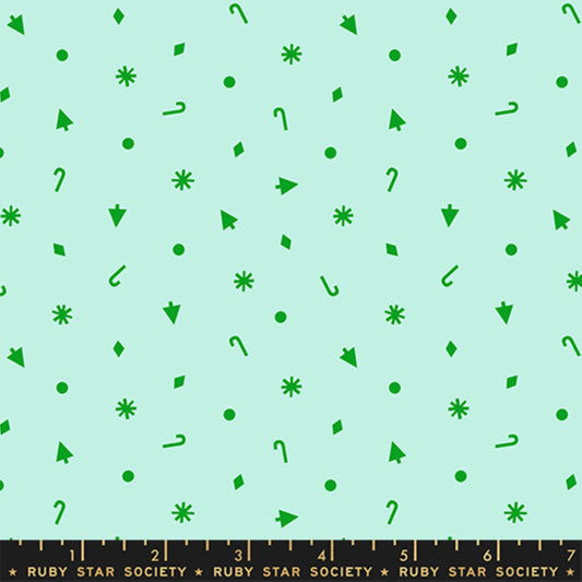 Christmas Confetti Mint Merry Happy Kimberly Kight Ruby Star Society Fabric Moda Fabric Fetish