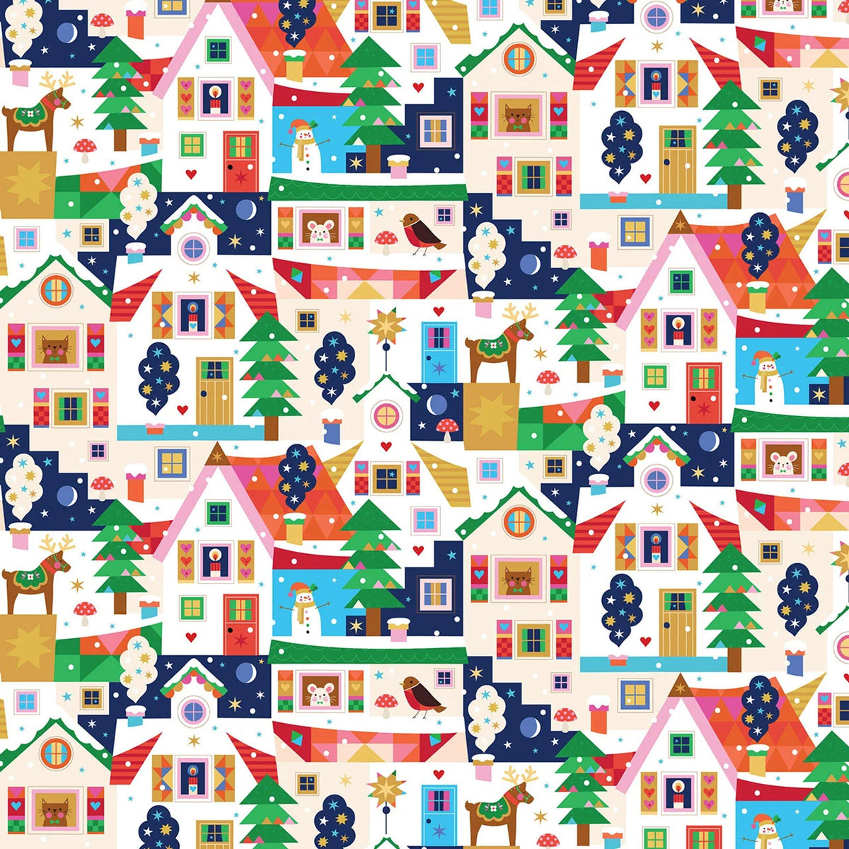 Christmas Eve Home for Christmas Fizzy Pop Prints Thread & Ink Fabric Fetish