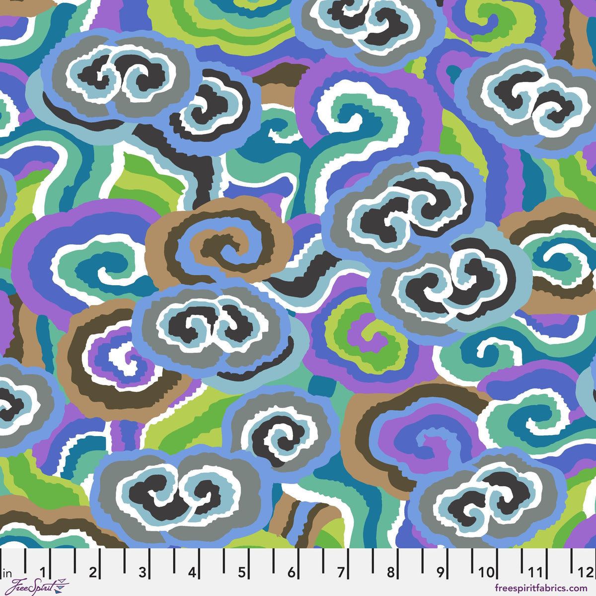 Cloud Scrolls Contrast August 2026 Philip Jacobs Freespirit Fabrics Fabric Fetish