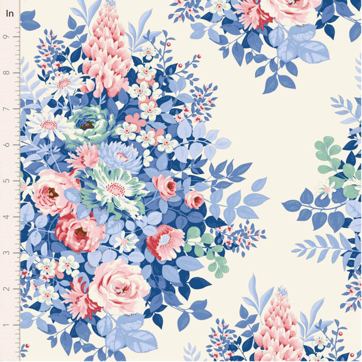 Whimsyflower Cream Something Blue Tone Finnanger Tilda Fabric Fabric Fetish