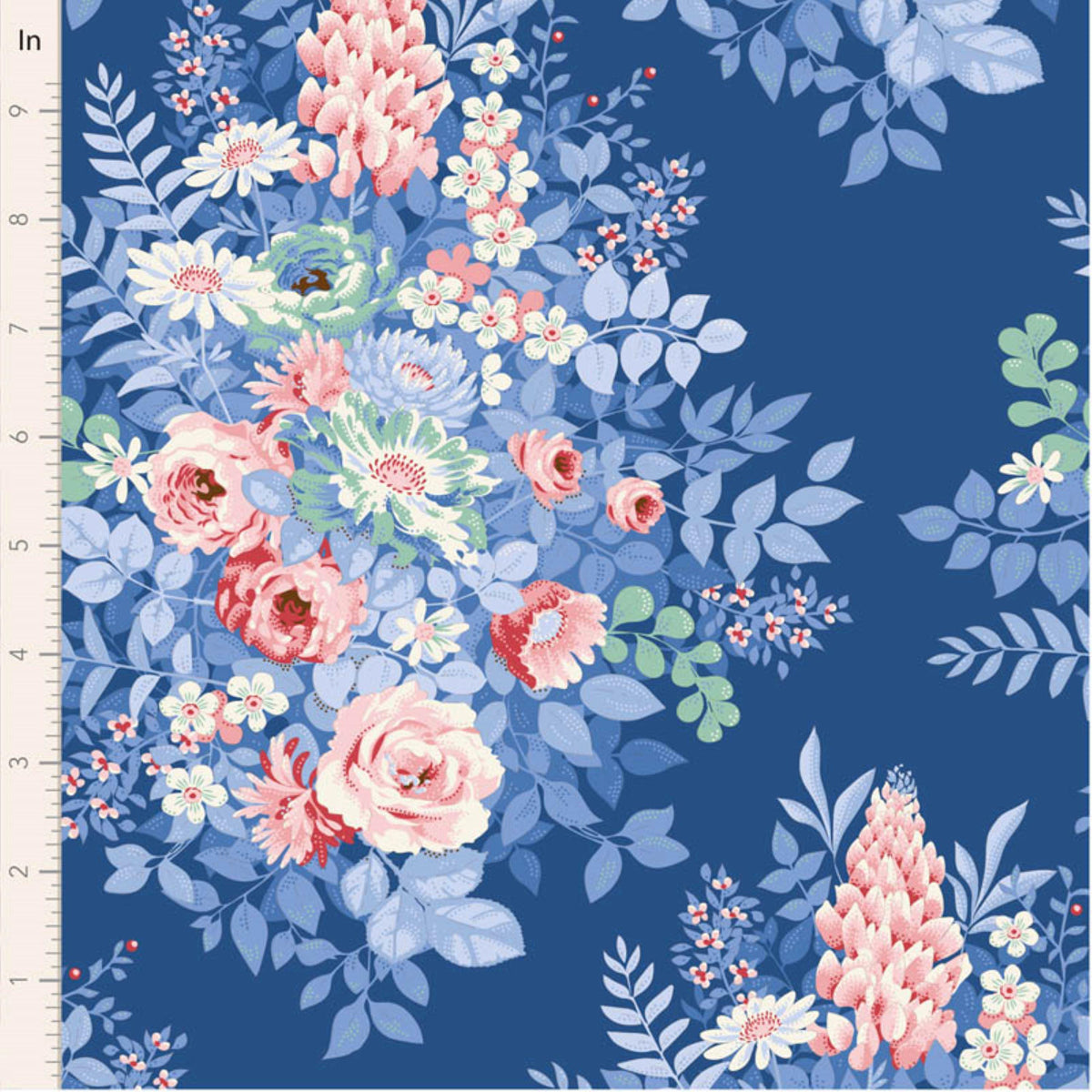 Whimsyflower Night Something Blue Tone Finnanger Tilda Fabric Fabric Fetish