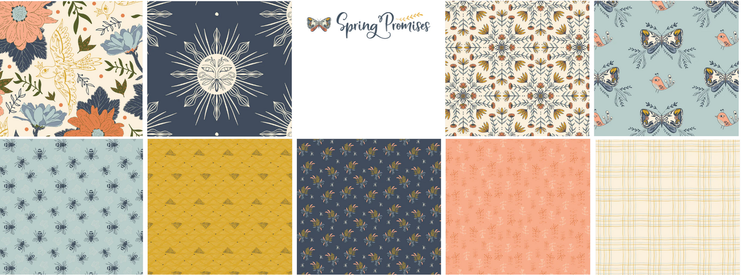 Spring Promises Phoebe Fabrics new just listed Amicreative fabric fetish