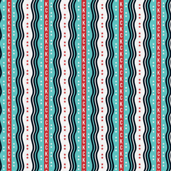 Jersey Stripe - KC Soccer - Paintbrush Studio Fabric 100% Quilters Cotton