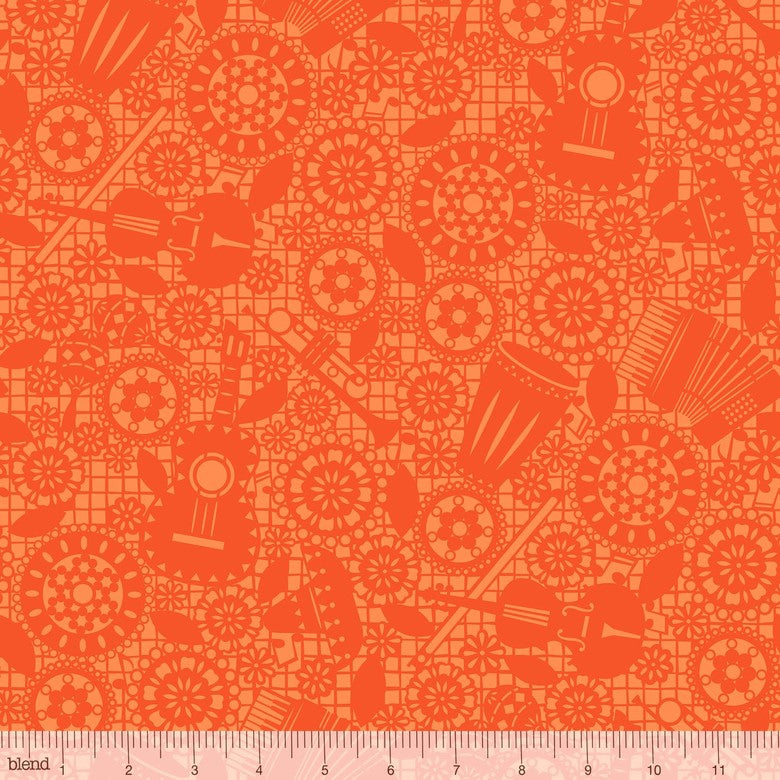 blend fabrics fiesta mariachi orange Fabric Fetish